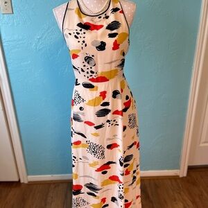 Vibrant Abstract Print Maxi Dress